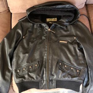 Black leather jacket